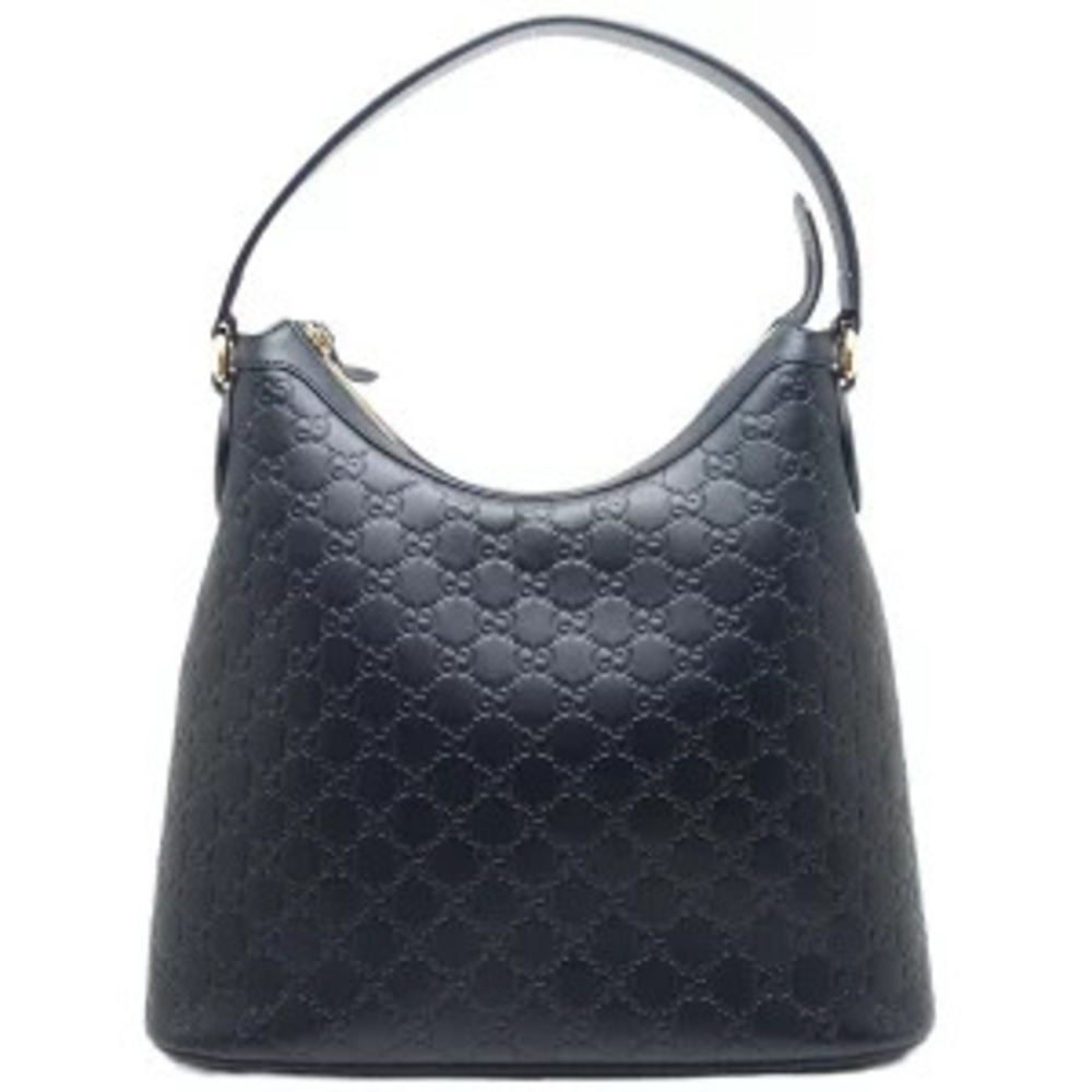 Gucci Guccissima One Shoulder Hobo Bag Leather Black - Picture 9 of 9